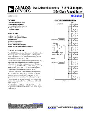 ADCLK954 数据手册首页
