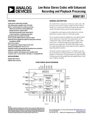 ADAU1381 datasheet cover page