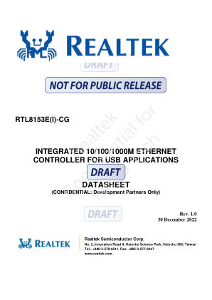 RTL8153E-CG datasheet cover page