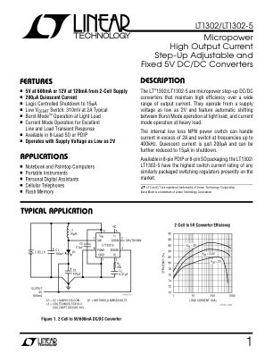 LT1302 datasheet cover page