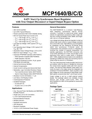 MCP1640DT-I 数据手册首页
