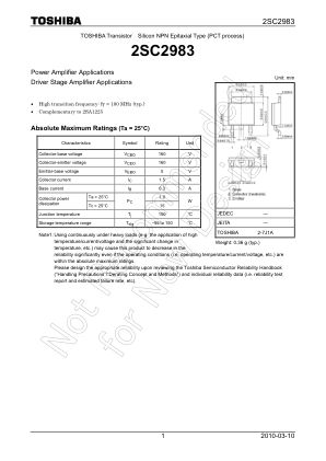 2SC2983 datasheet cover page