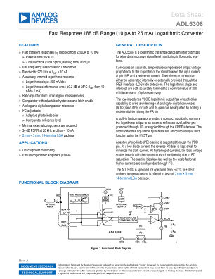 ADL5308 datasheet cover page