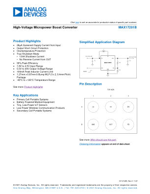 MAX17291B datasheet cover page