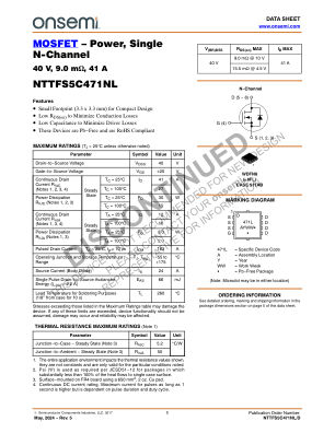 NTTFS5C471NL 数据手册首页