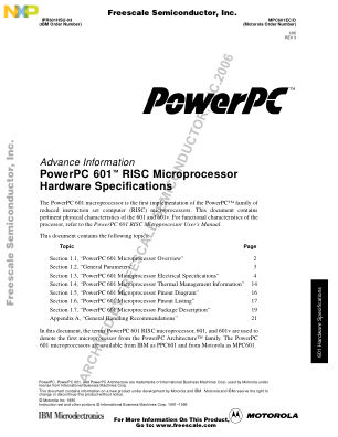 MPC601EC datasheet cover page