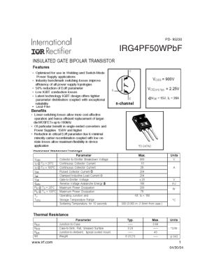 IRG4PF50W datasheet cover page