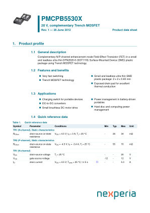 PMCPB5530X datasheet cover page