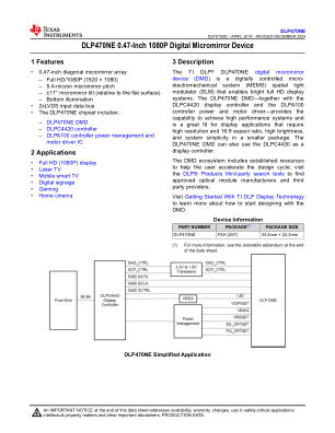 DLP470NE datasheet cover page
