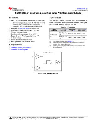 SN74ACT09-Q1 数据手册首页