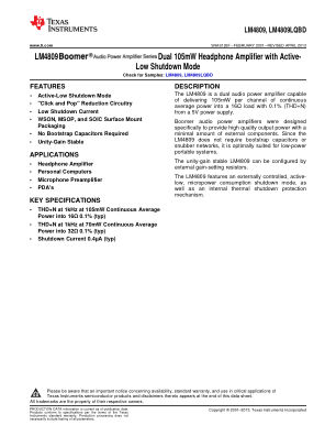 LM4809 datasheet cover page