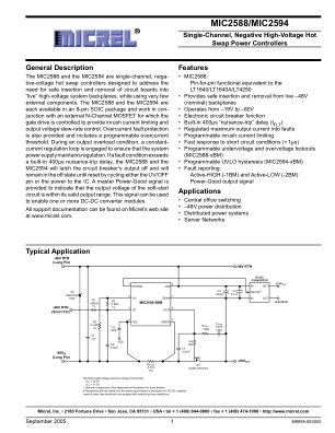 MIC2588-1YM datasheet cover page