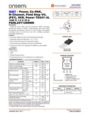 FGHL25T120RWD 数据手册首页