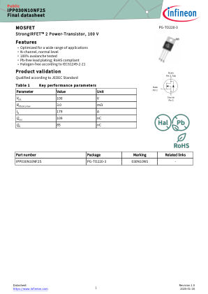 IPP030N10NF2S 数据手册首页