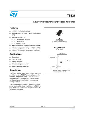 TS821 datasheet cover page