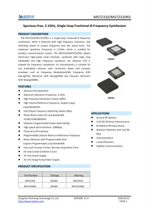 MS72310 datasheet cover page