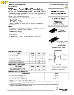 MRF6V2150N datasheet cover page