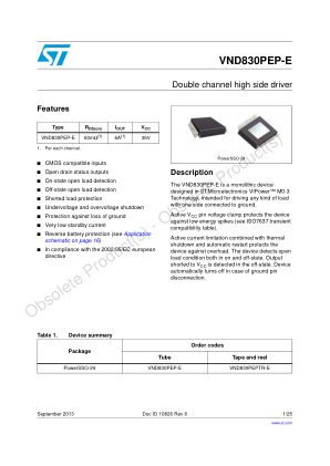 VND830PEP-E datasheet cover page
