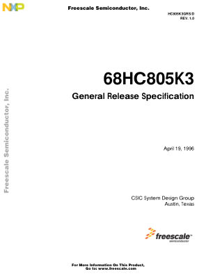 HC805K3GRS 数据手册首页