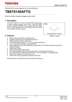 TB67S149AFTG datasheet cover page