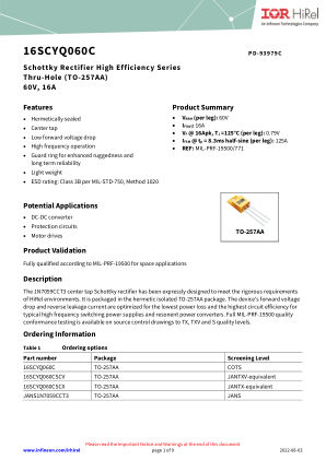 16SCYQ060C datasheet cover page
