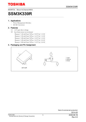 SSM3K339R datasheet cover page