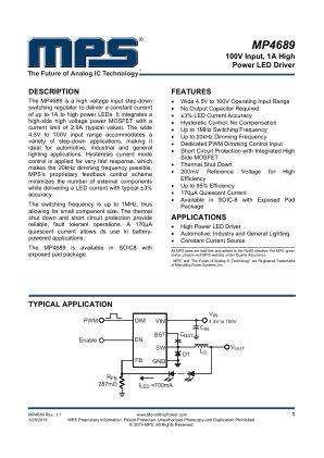 MP4689 datasheet cover page