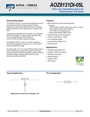 AOZ8131DI-05L datasheet cover page