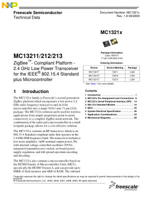 MC1321X 数据手册首页
