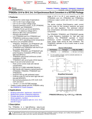 TPS62933P datasheet cover page