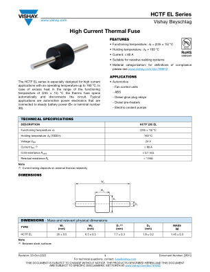 HCTFEL datasheet cover page