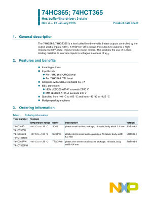 74HCT365D datasheet cover page