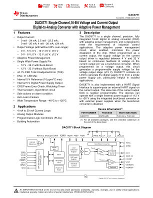 DAC8771 datasheet cover page
