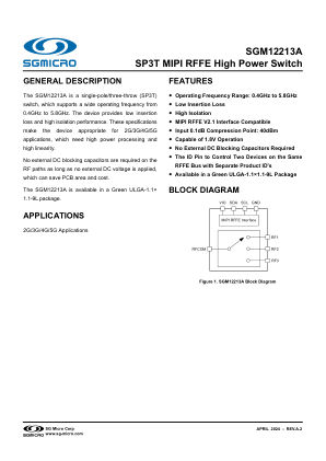 SGM12213A datasheet cover page