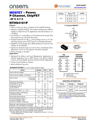 NTHS4101P 数据手册首页
