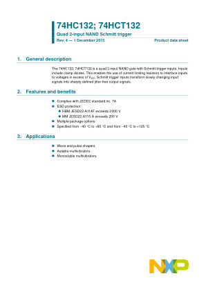 74HCT132D datasheet cover page