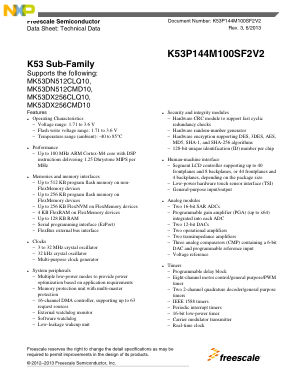 K53P144M100SF2V2 datasheet cover page