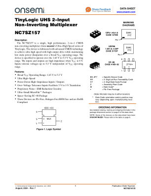 NC7SZ157 数据手册首页