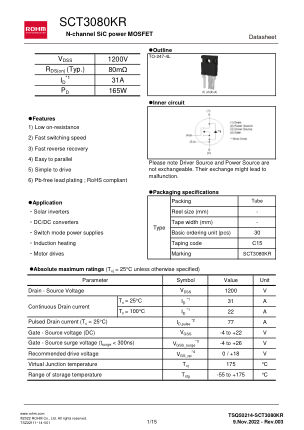 SCT3080KR 数据手册首页