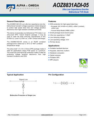AOZ8831ADI-05 datasheet cover page