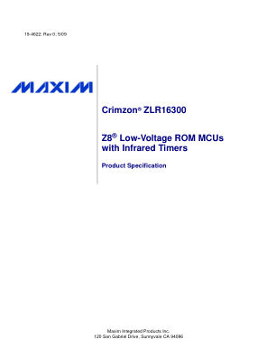 ZLR163-ZLR16300 数据手册首页
