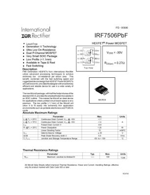 IRF7506 数据手册首页
