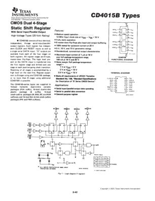 CD4015B-MIL datasheet cover page