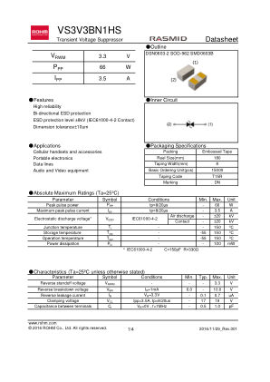 VS3V3BN1HS datasheet cover page