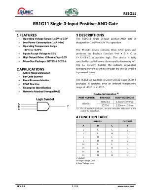 RS1G11 数据手册首页