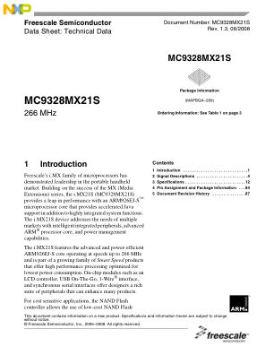 MC9328MX21S 数据手册首页