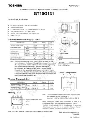 GT10G131 datasheet cover page