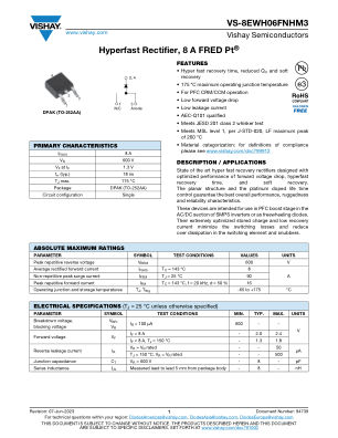 VS-8EWH06FN 数据手册首页