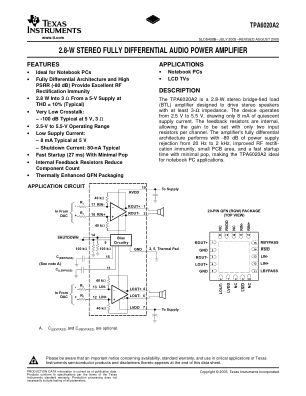 TPA6020A2 数据手册首页