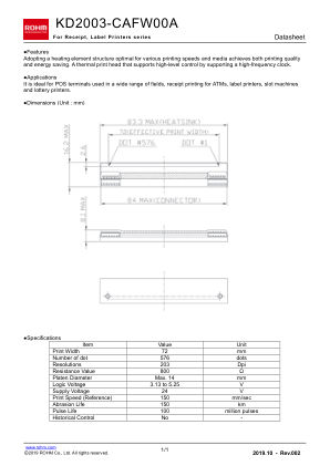 KD2003-CAFW00A 数据手册首页